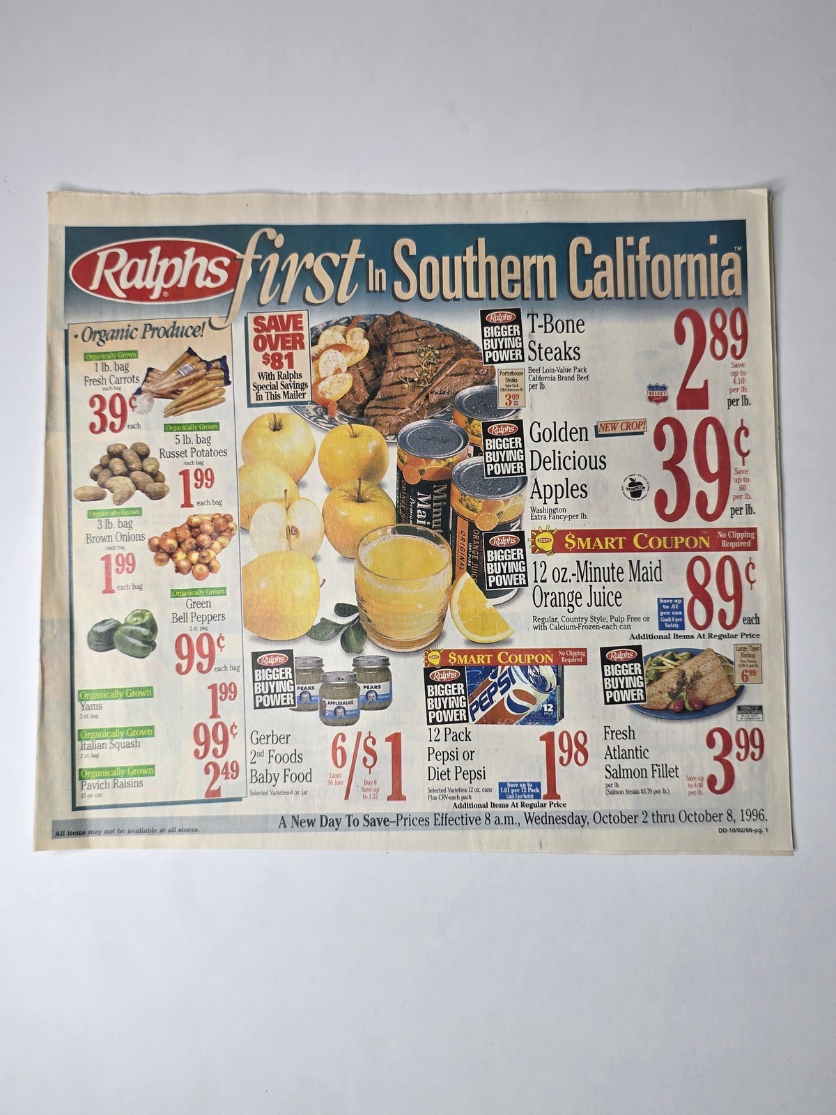 Ralphs Southern California Grocery Circular Oct 2 8 1996 Vintage Ad Vintage
