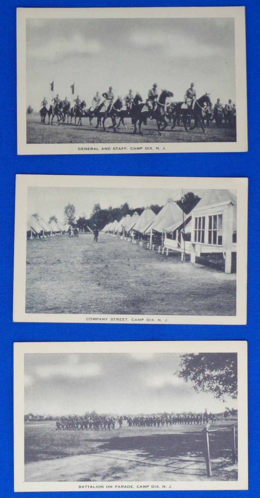 Three (3) Vintage Real Photo Post Cards From Cam (Fort) Dix N.J. General Parade Three (3) Vintage Real Photo Post Cards From Cam (Fort) Dix N.J. General Parade