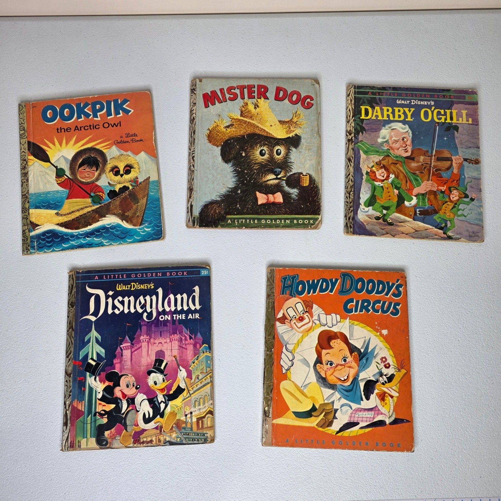 Vintage Little Golden Book Childrens Book Lot 5 Disney Howdy Doody 1950-1968
