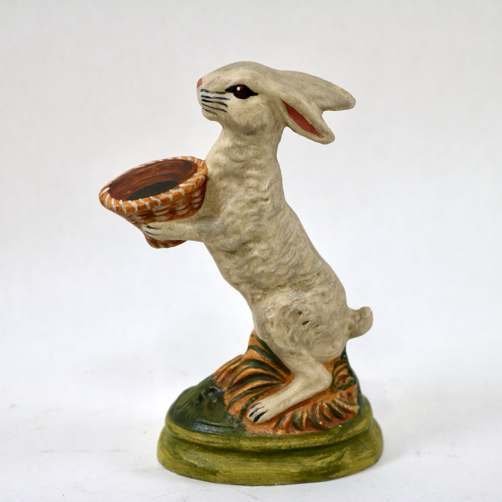 Vintage Vaillancourt Sculptural Folk Art Chalkware Hand Painted Standing Rabbit Vintage Vaillancourt Sculptural Folk Art Chalkware Hand Painted Standing Rabbit