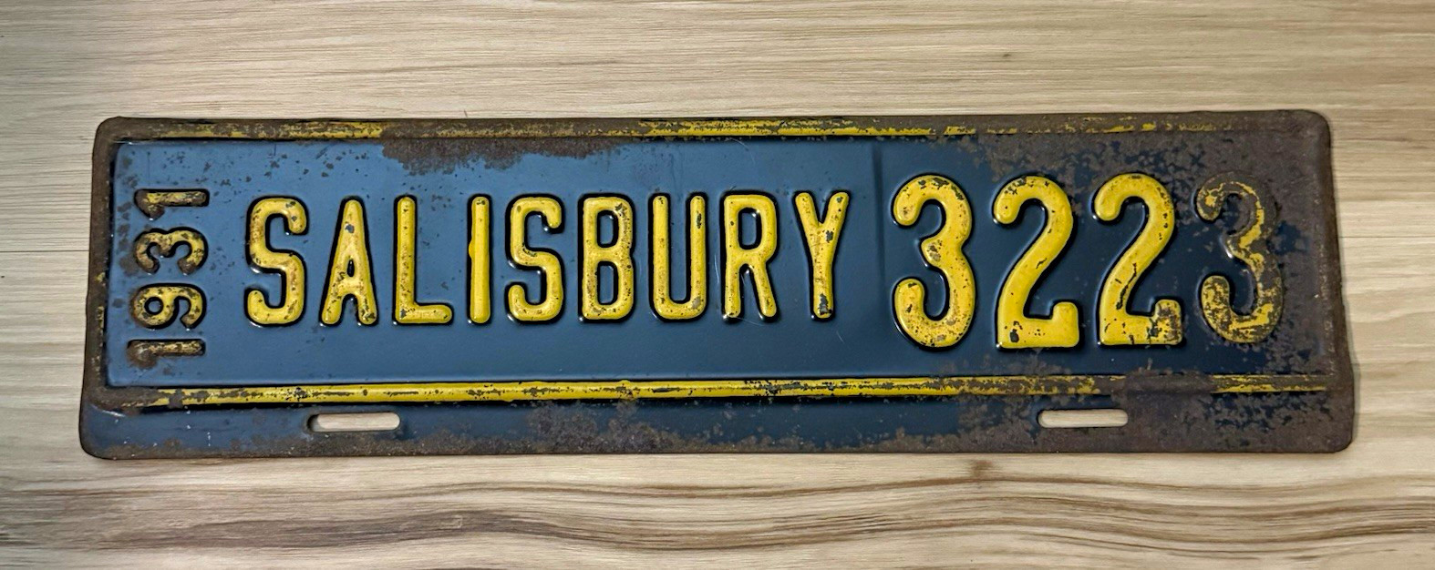 1931 Salisbury NC City License Plate Town Tax Tag Topper North Carolina Rowan Co