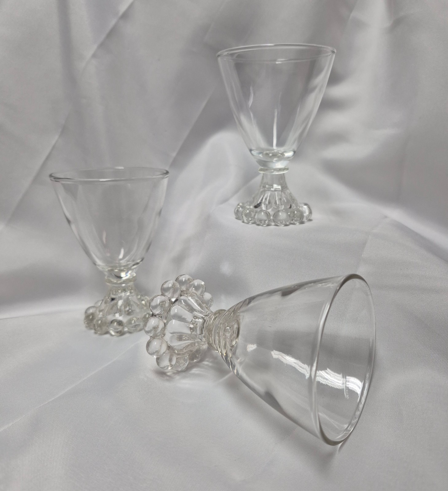 3 Vintage Anchor Hocking Berwick Boopie Juice Glasses Footed Goblet 4 Oz. 4 Inch