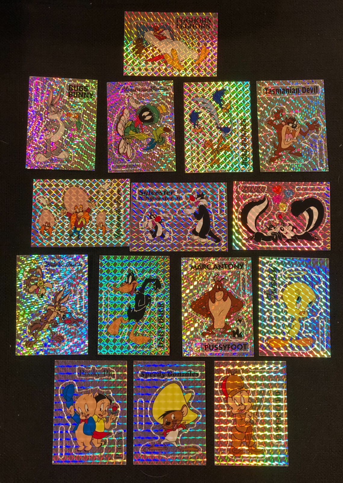Looney Tunes 1994 Warner Bros. Peninsula Vending Hologram 15ct STICKER Card Set