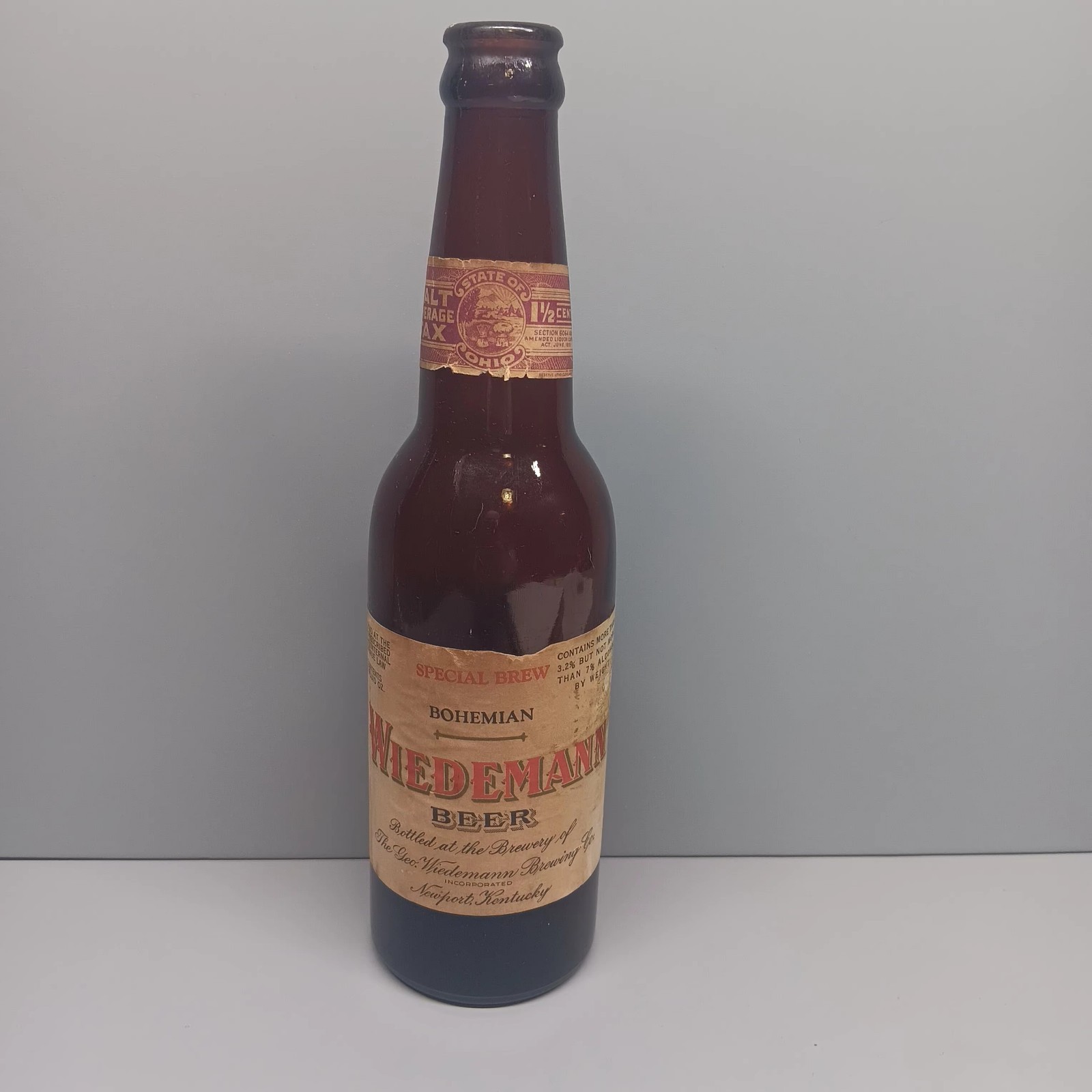 Wiedemann IRTP 12oz. Beer Bottle Paper Label Special Brew Newport Kentucky Ohio