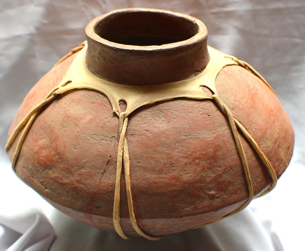 LARGE VINTAGE TARAHUMARA WATER/BEER FORMENTING JUG - RAWHIDE - MEXICO - 9\