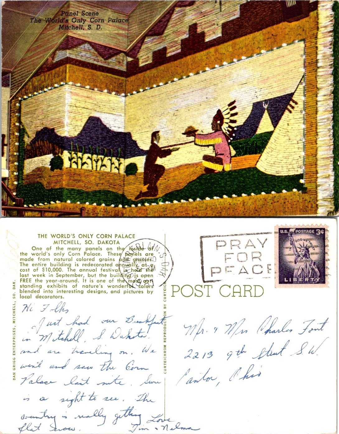 Mitchell SD Panel Scene At Corn Palace Postcard 60607