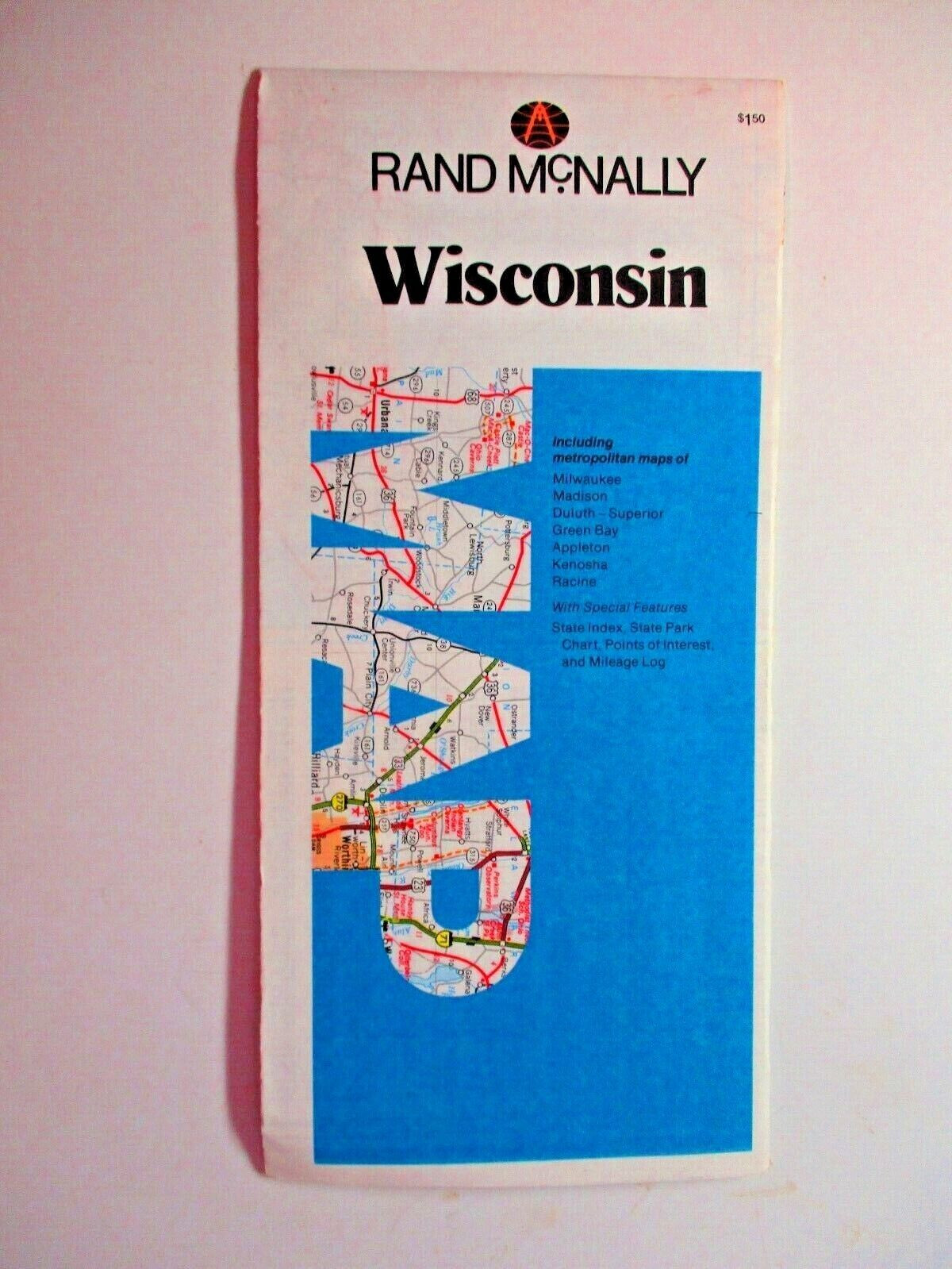 Rand McNally Washington Oregon 1980s Folding Road Map w/ Cities Vintage