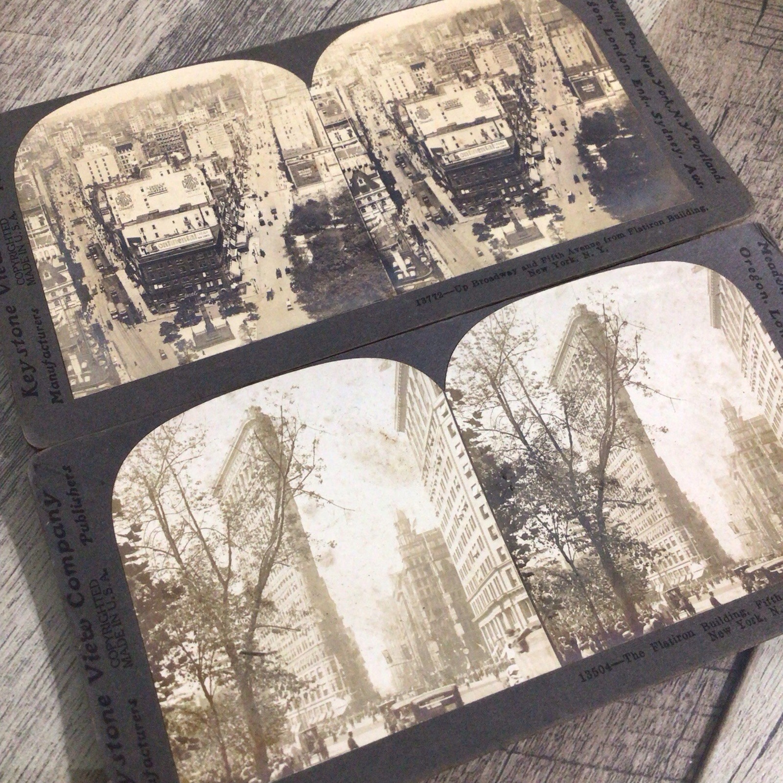 Antique Keystone Stereoview Cards Flatiron Building New York Photo Stereo View