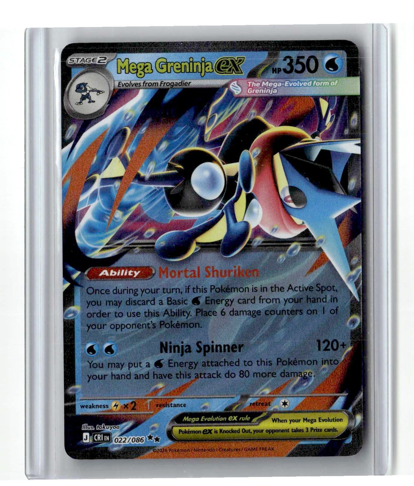 Mega Greninja ex Holofoil NM EN [CRI - 022/086] Pokemon
