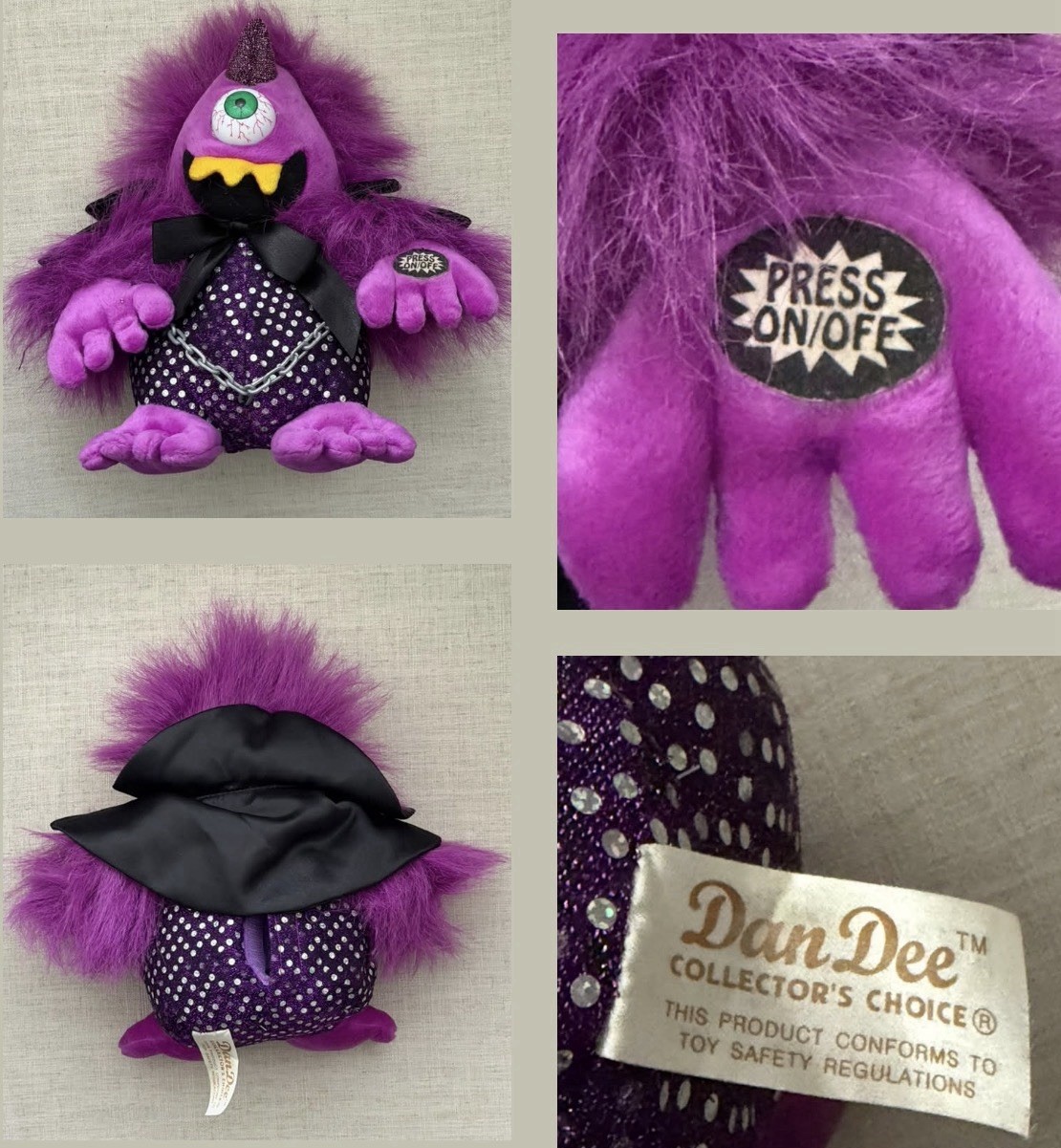 PURPLE PEOPLE EATER PLUSH - VINTAGE HALLOWEEN MONSTER *DANCES/NO SINGING *READ PURPLE PEOPLE EATER PLUSH - VINTAGE HALLOWEEN MONSTER *DANCES/NO SINGING *READ