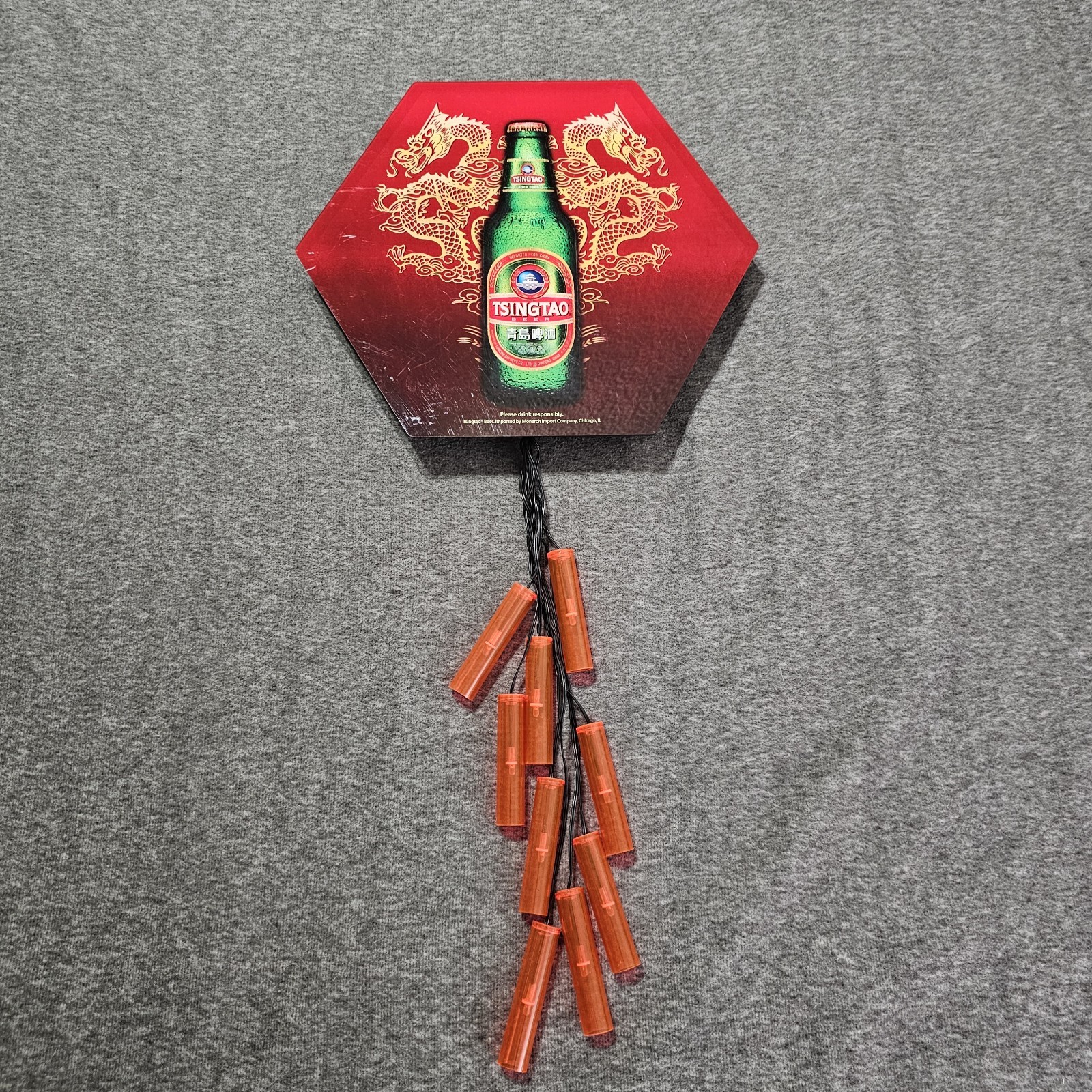 Vintage Tsingtao Beer New Year Light Up Flashing Sign Bar Restaurant Works