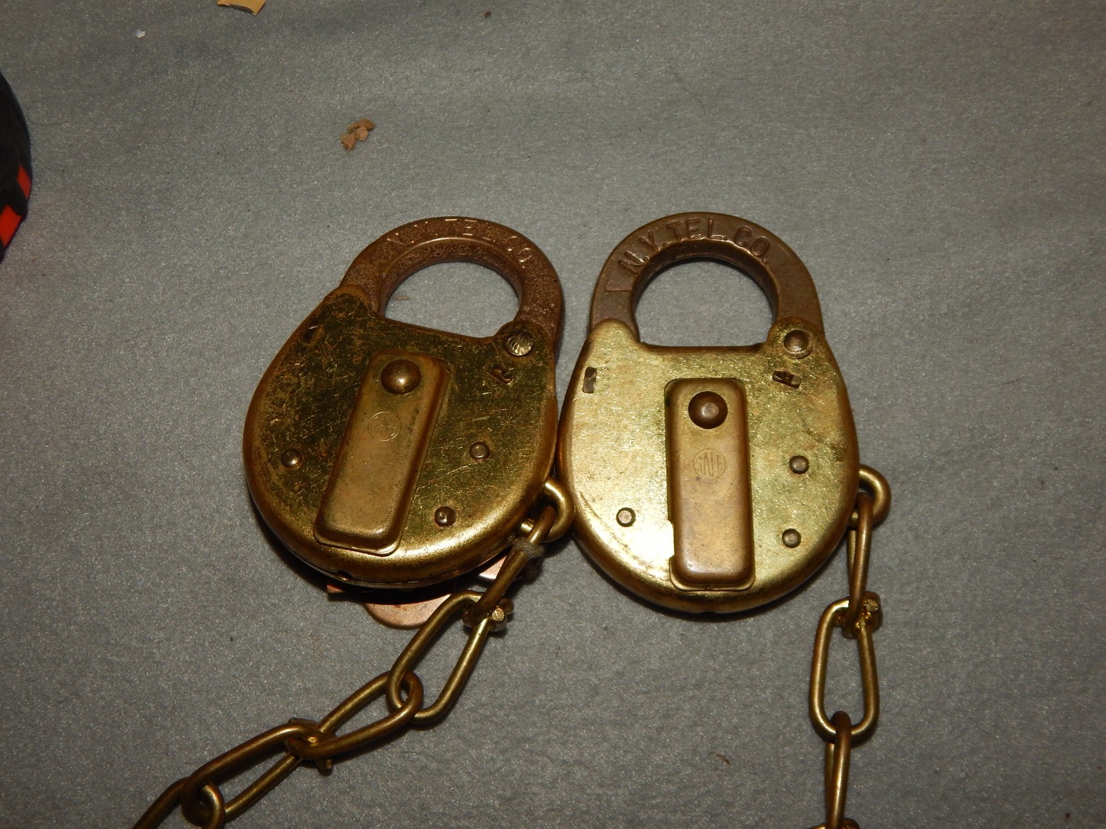 Vintage Obsolete New York Telephone Co Safe Padlocks Lot Of 2 Estate Find