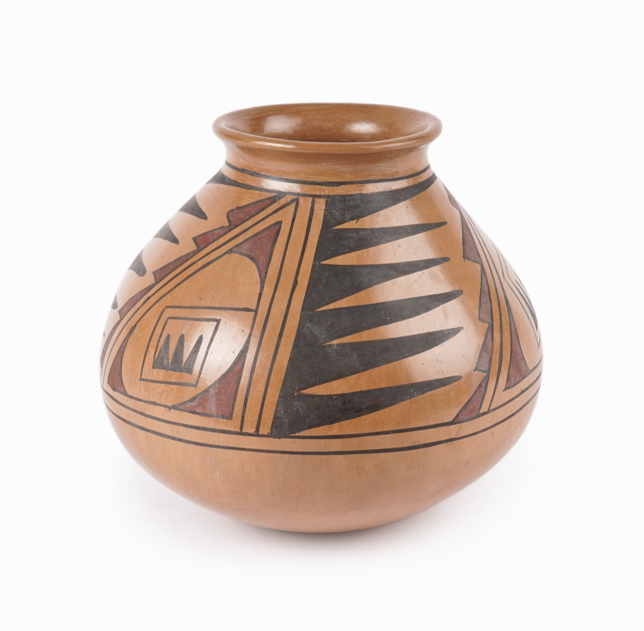 Vintage Ceramic Vase Native American Mexican Pottery Mexico Jemez Pueblo Style