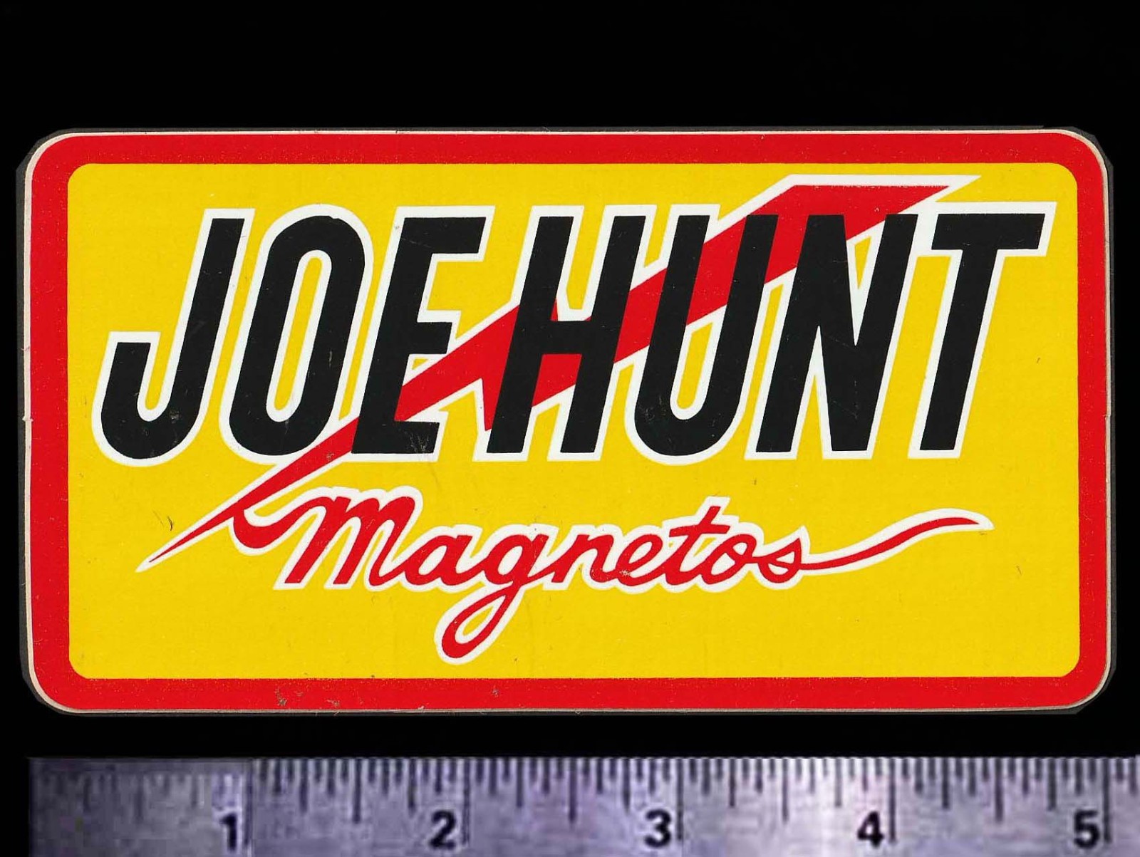 JOE HUNT Magnetos - Original Vintage 1970’s Racing Decal/Sticker JOE HUNT Magnetos - Original Vintage 1970’s Racing Decal/Sticker