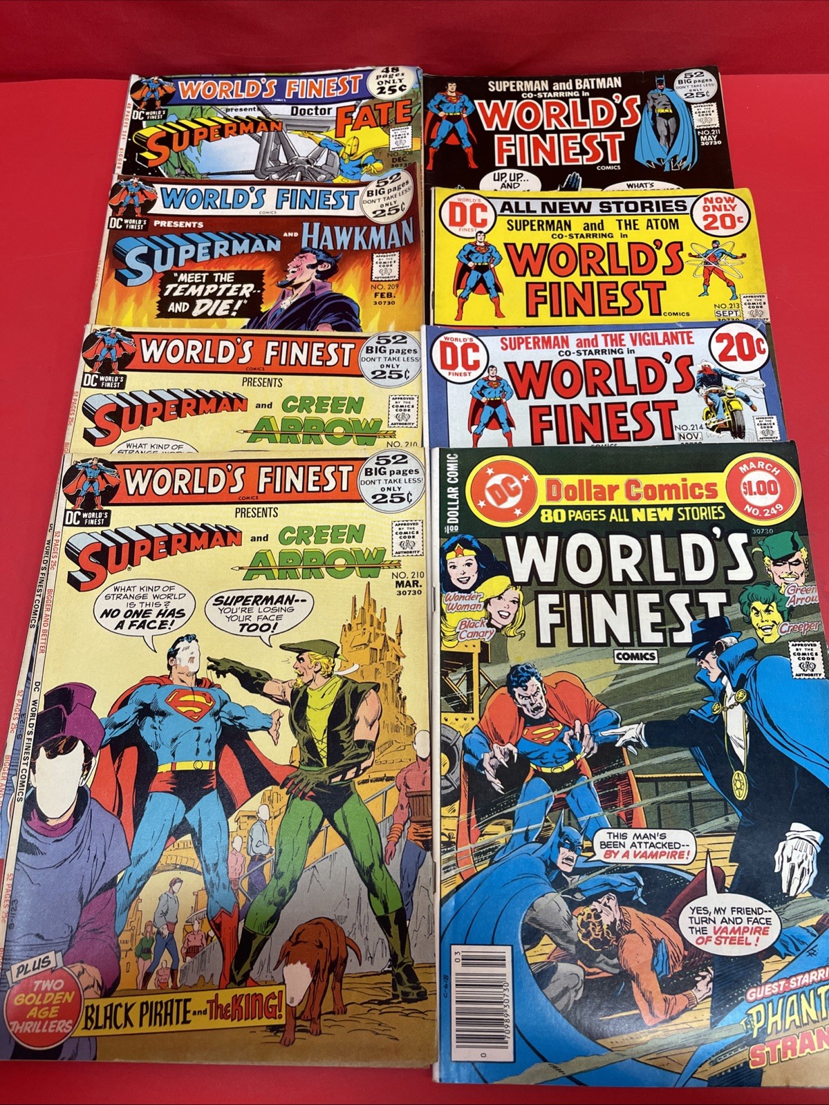 DC World’s Finest Comics Lot of 8 #208-211 213 214 249 Superman Batman      (22)