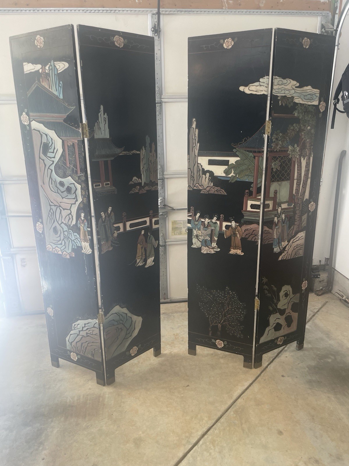 Chinese Vintage 4 Panels Lacquer Devider