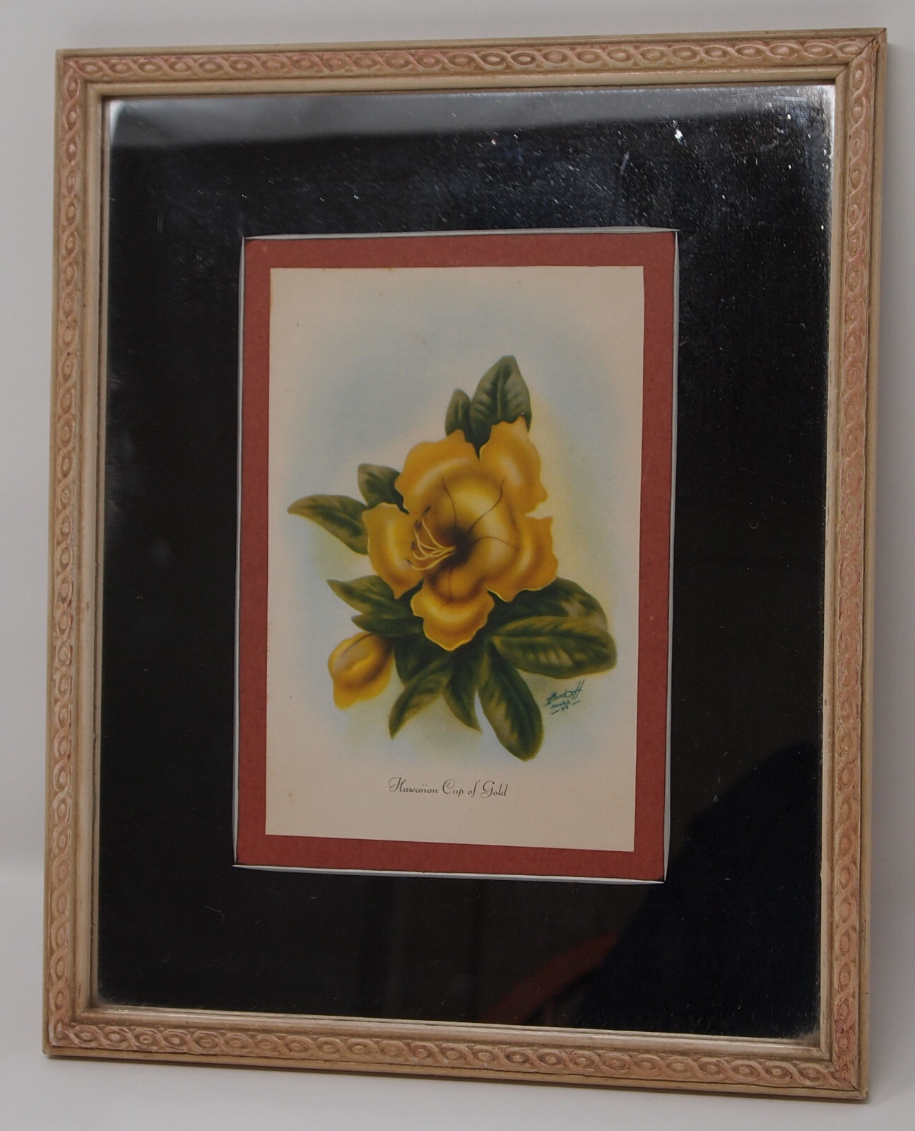 1943 Ted Mundorff Hawaiian Cup of Gold Airbrushed Print Painting Mirror