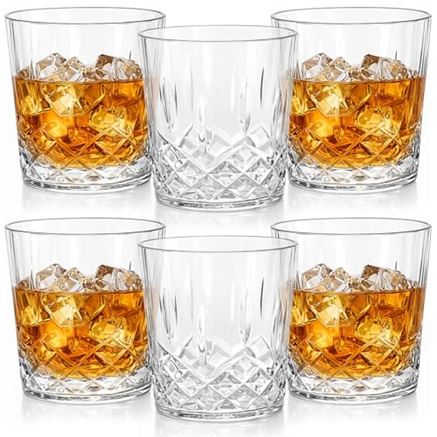 Yungyan 6 Pcs 10 oz Plastic Clear Whiskey Glasses, Clear Yungyan 6 Pcs 10 oz Plastic Clear Whiskey Glasses, Clear