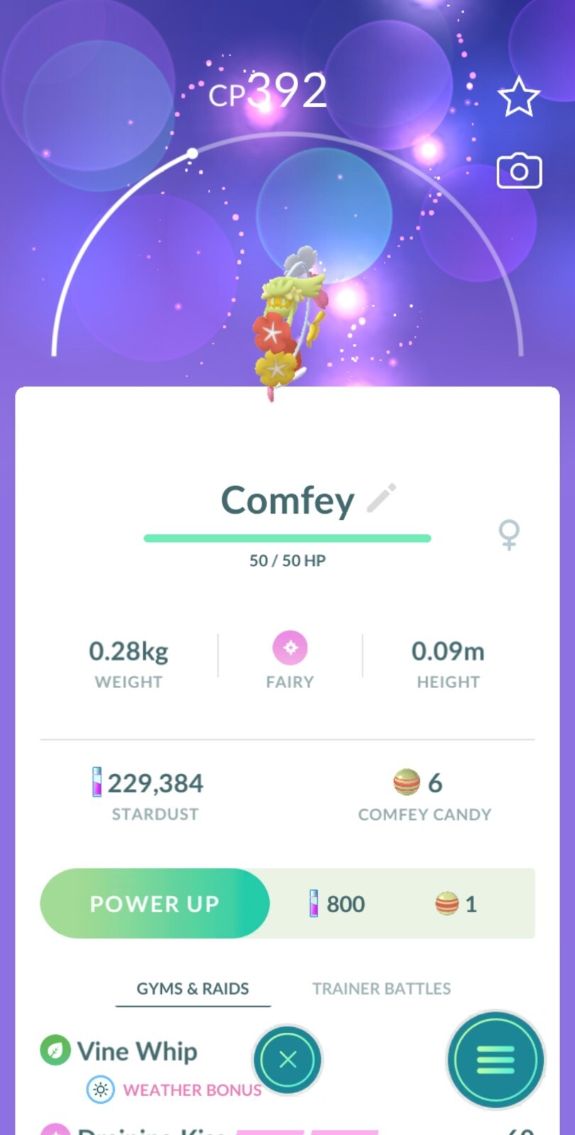 Pokémon Comfey Regional Go