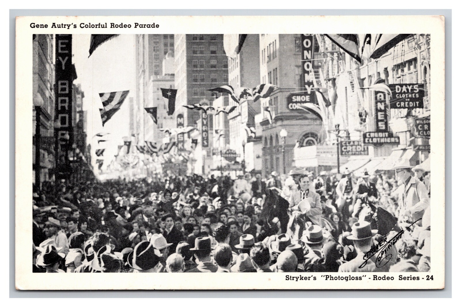 Gene Autry's Rodeo Parade Austin Texas TX UNP Stryker's WB Postcard P31