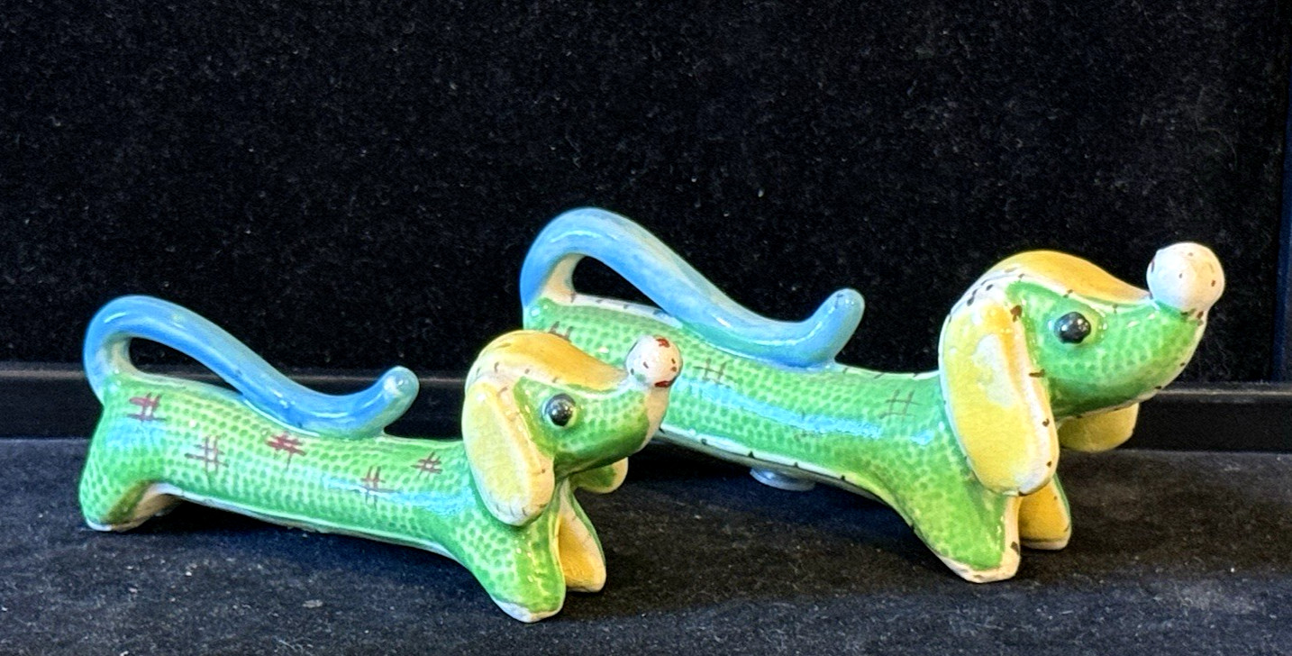 VINTAGE MCM DACHSHUND HOUND DOG SALT & PEPPER SHAKER SET (2C)
