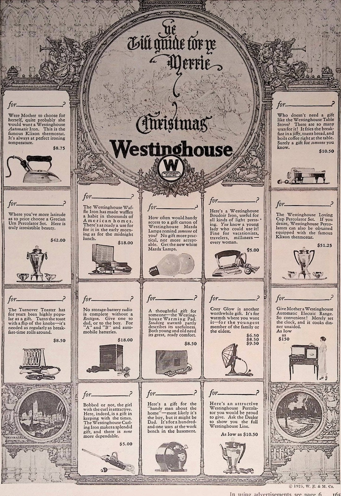 1925 Antique Print Ad Westinghouse ye Guide Merrie Christmas Good Housekeepi Dec