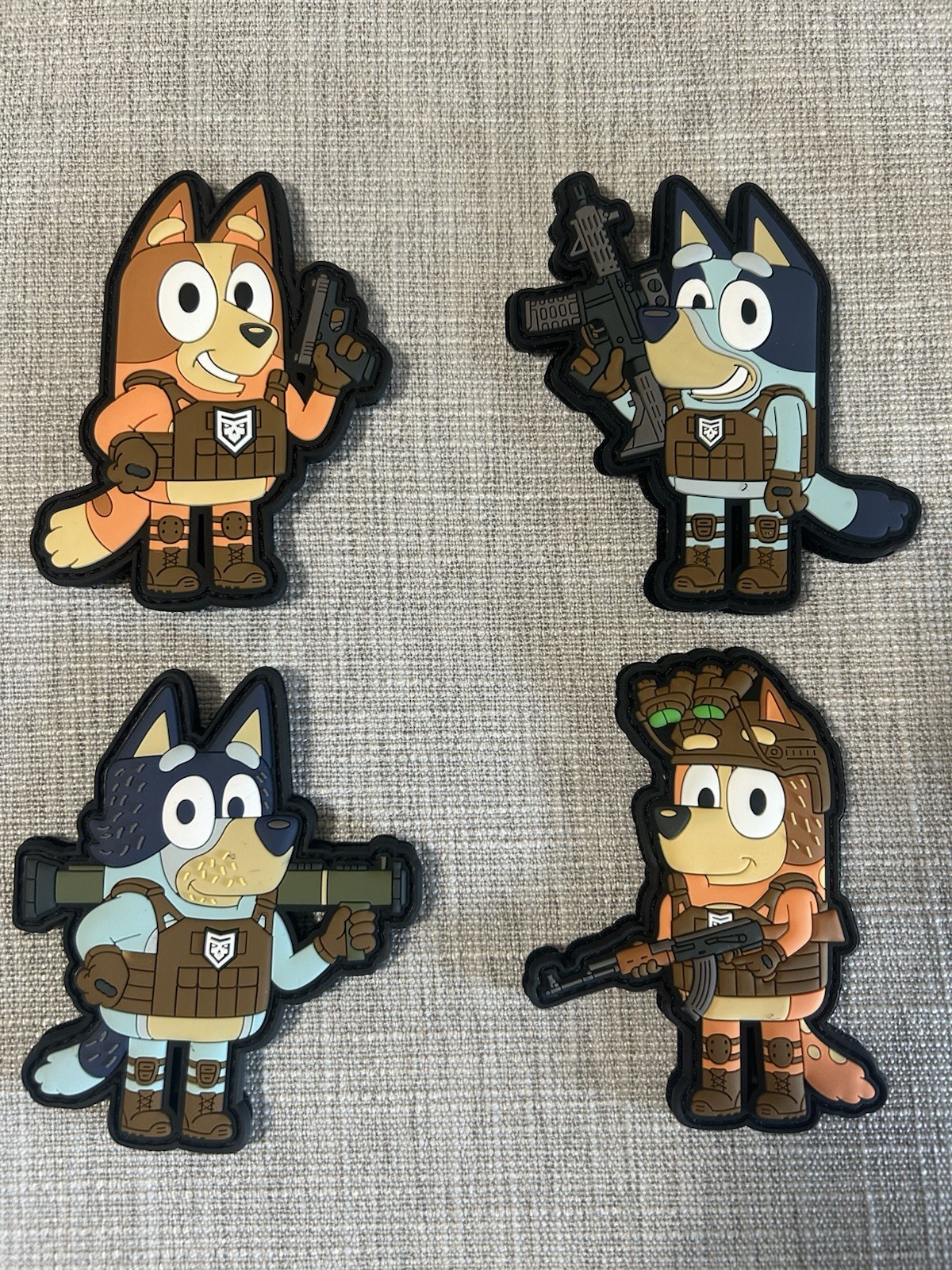 Bluey Tactical Patch PVC Military Patchops Set Of 4 Rare Discontinued Bluey Tactical Patch PVC Military Patchops Set Of 4 Rare Discontinued