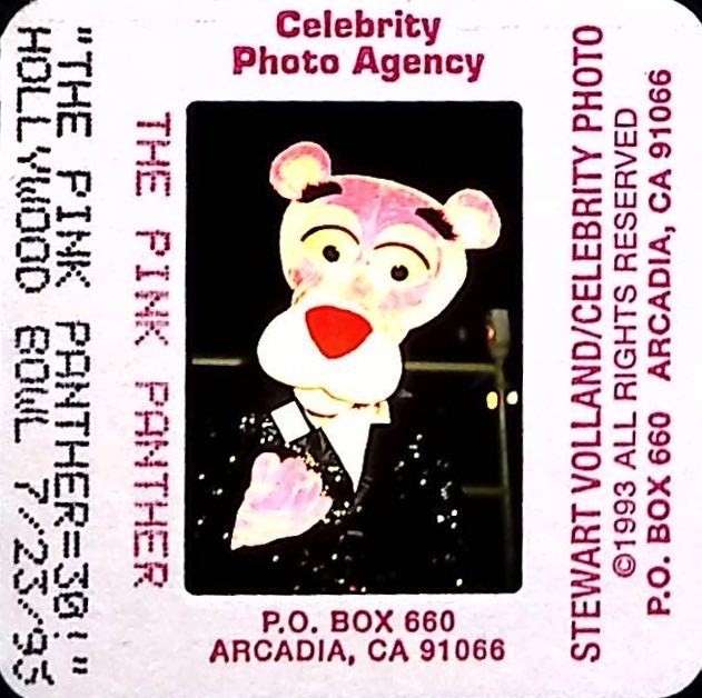 Vtg 1993 Pink Panther Hollywood Bowl Celebrity Photo Slide 35MM Animation Color Vtg 1993 Pink Panther Hollywood Bowl Celebrity Photo Slide 35MM Animation Color