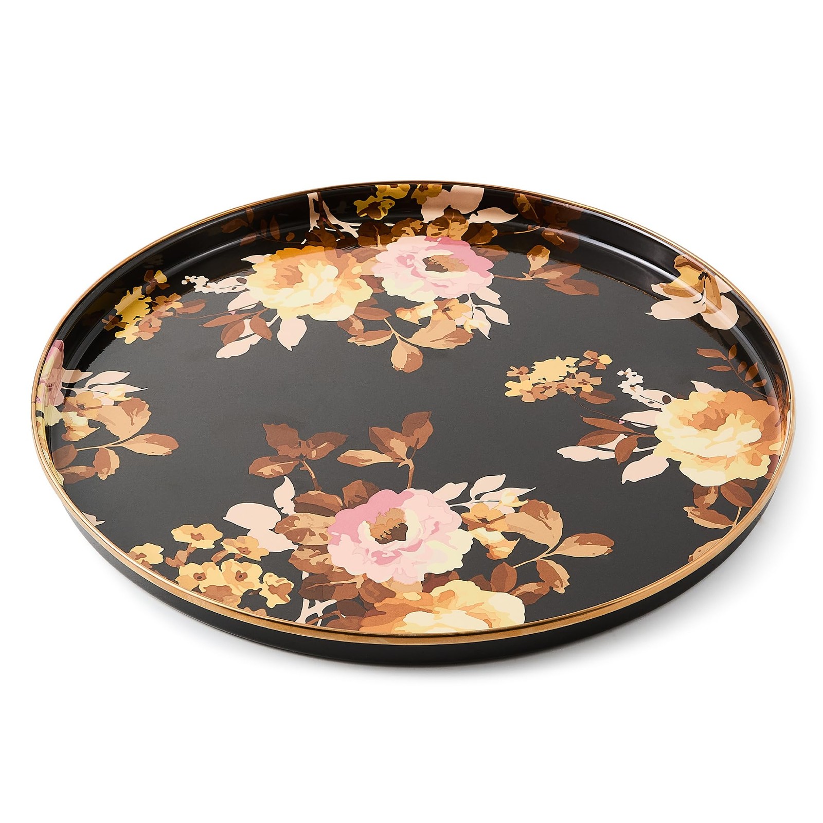 Enamel Round Tray, Unique Serving Platter for Food and Drinks
