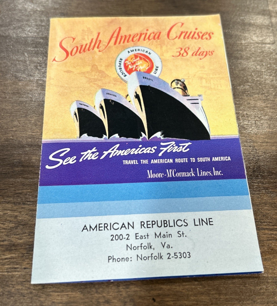 VINTAGE South American Cruises BROCHURE Moore-McCormack AMERICAN REPUBLICS LINE 