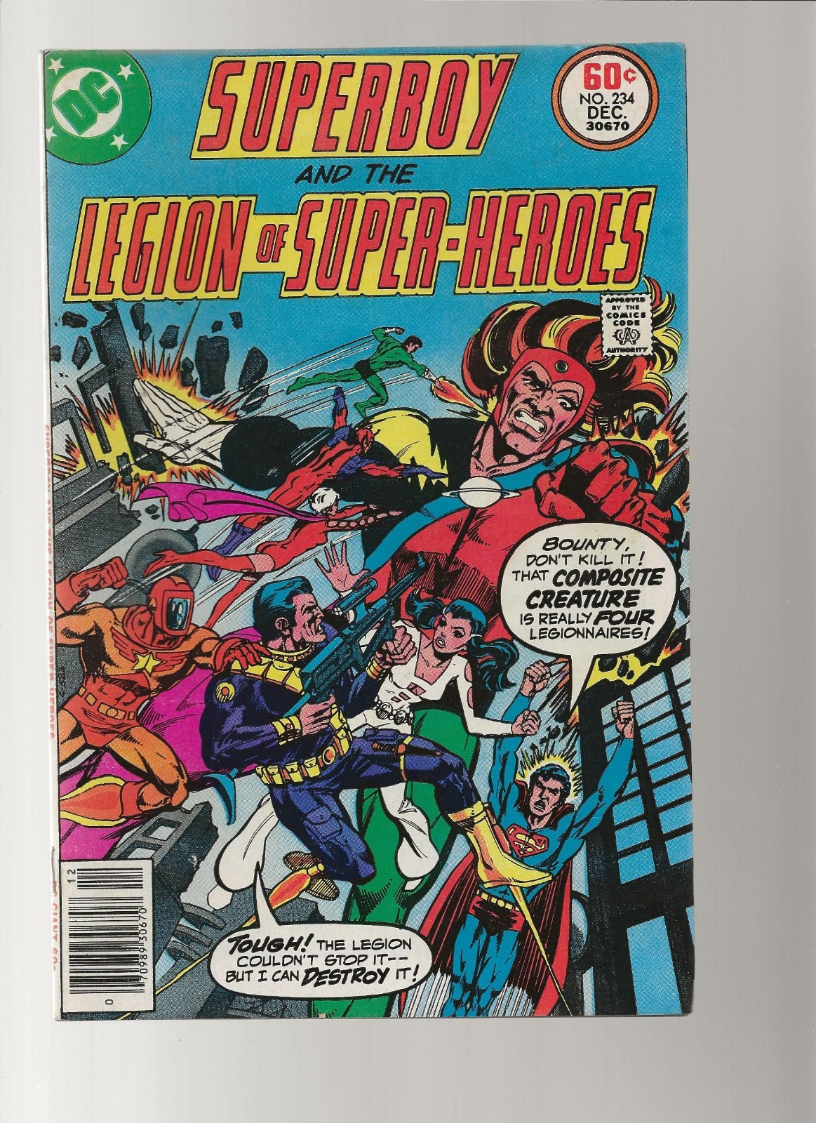 SUPERBOY AND THE LEGION OF SUPER-HEROES #234 DC Comics Dec 1977 F- Mike Grell