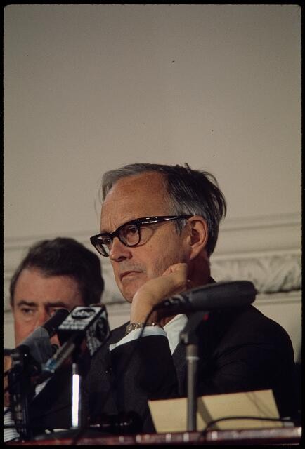 Photo:New York Knapp Commission 1970s Press Conference Man with Glasses