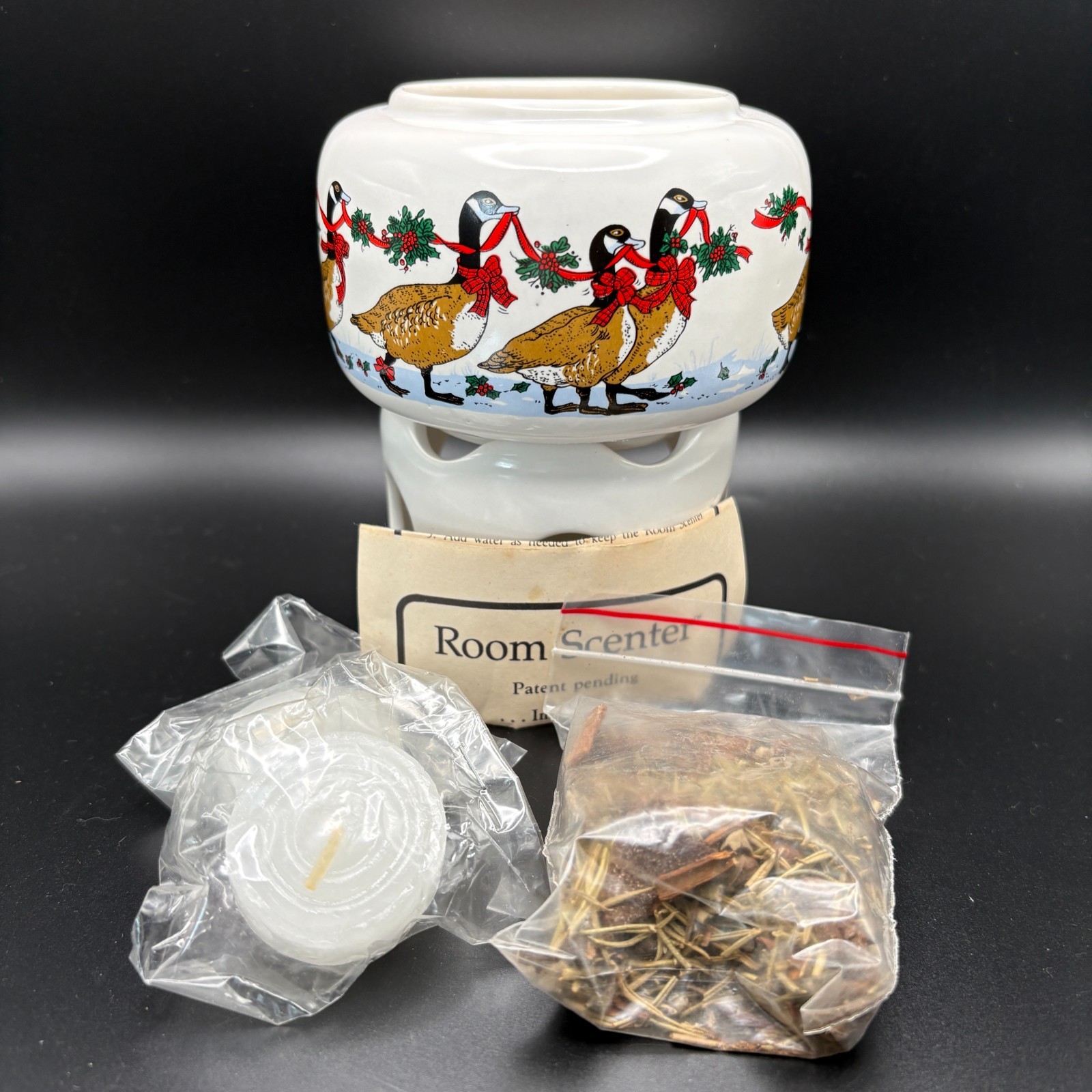 Vtg 1987 POTPOURRI PRESS Christmas Geese Bows Room Scenter Candles Instructions