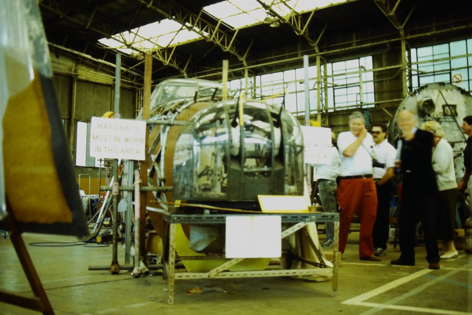 c1980\'s Kodachrome 35mm Slide B 17 Flying Fortress Bomber Restoration Hangar c1980\'s Kodachrome 35mm Slide B 17 Flying Fortress Bomber Restoration Hangar