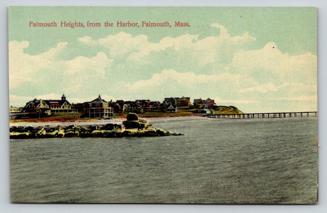Falmouth Heights Harbor Massachusetts Vintage Postcard A. M. Simon Germany