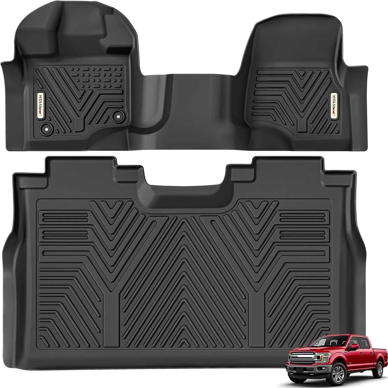 YITAMOTOR Floor Mats for 2015-2026 Ford F-150 Super Crew Cab Bench Seat, Custom