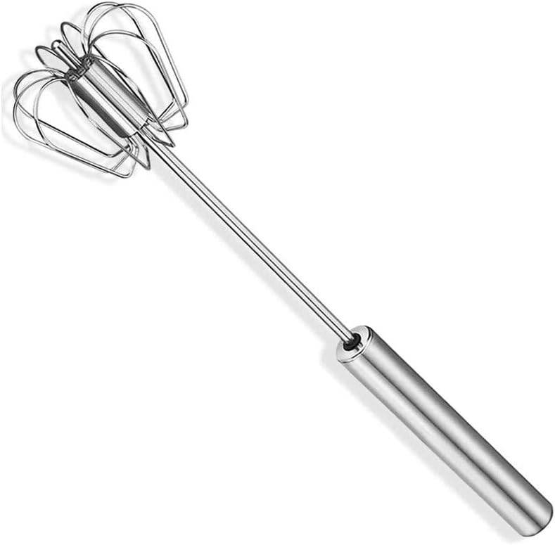 Egg Whisk, 12 Inch Semi-Automatic Egg Beater Stainless Steel Hand Mixers for