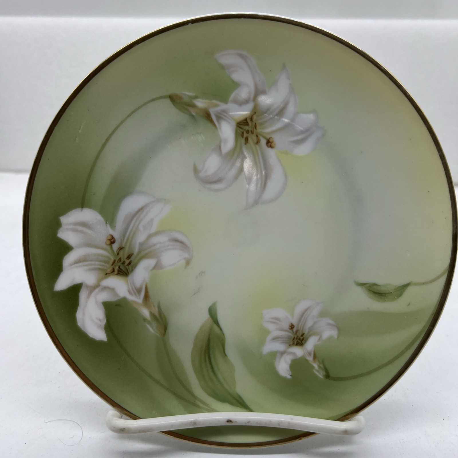 Vintage RS Germany Porcelain Plate Lillies with Gold Trim 6.25” Vintage RS Germany Porcelain Plate Lillies with Gold Trim 6.25”