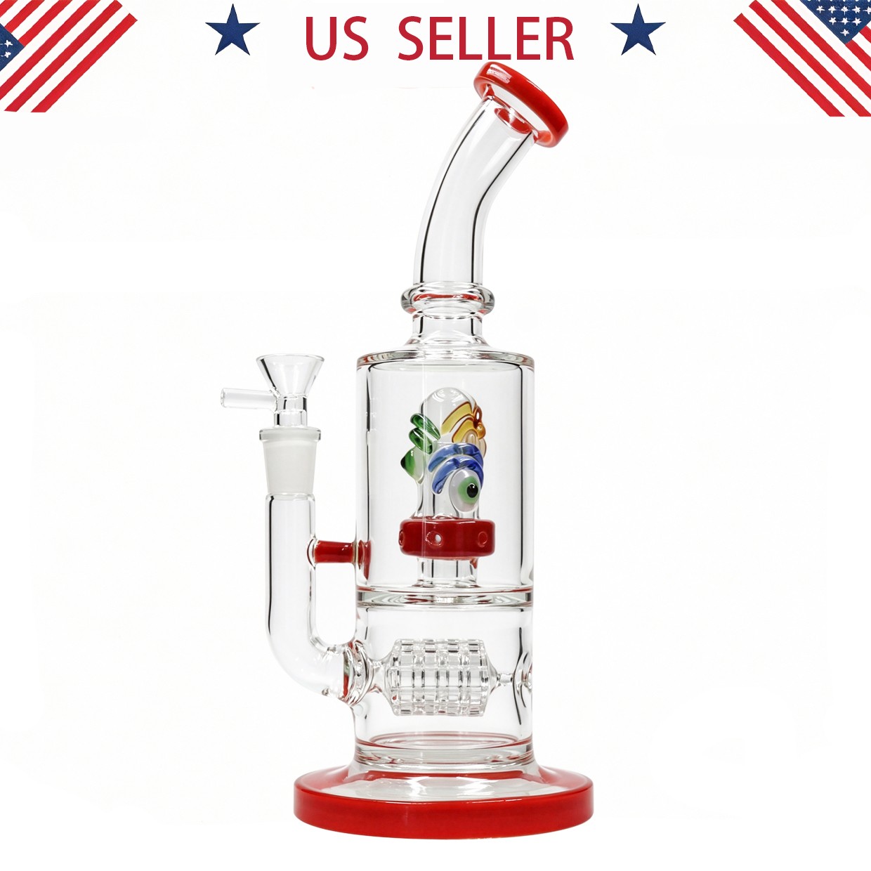 Hookah 11inch Heavy Glass Bong and Water pipes Tobacco Smoking Perc w/14mm bowl