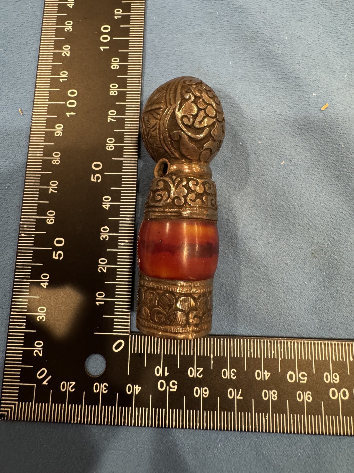 Stunning Large Vintage Tibetan/Himalayan Sterling Silver Stamp Seal