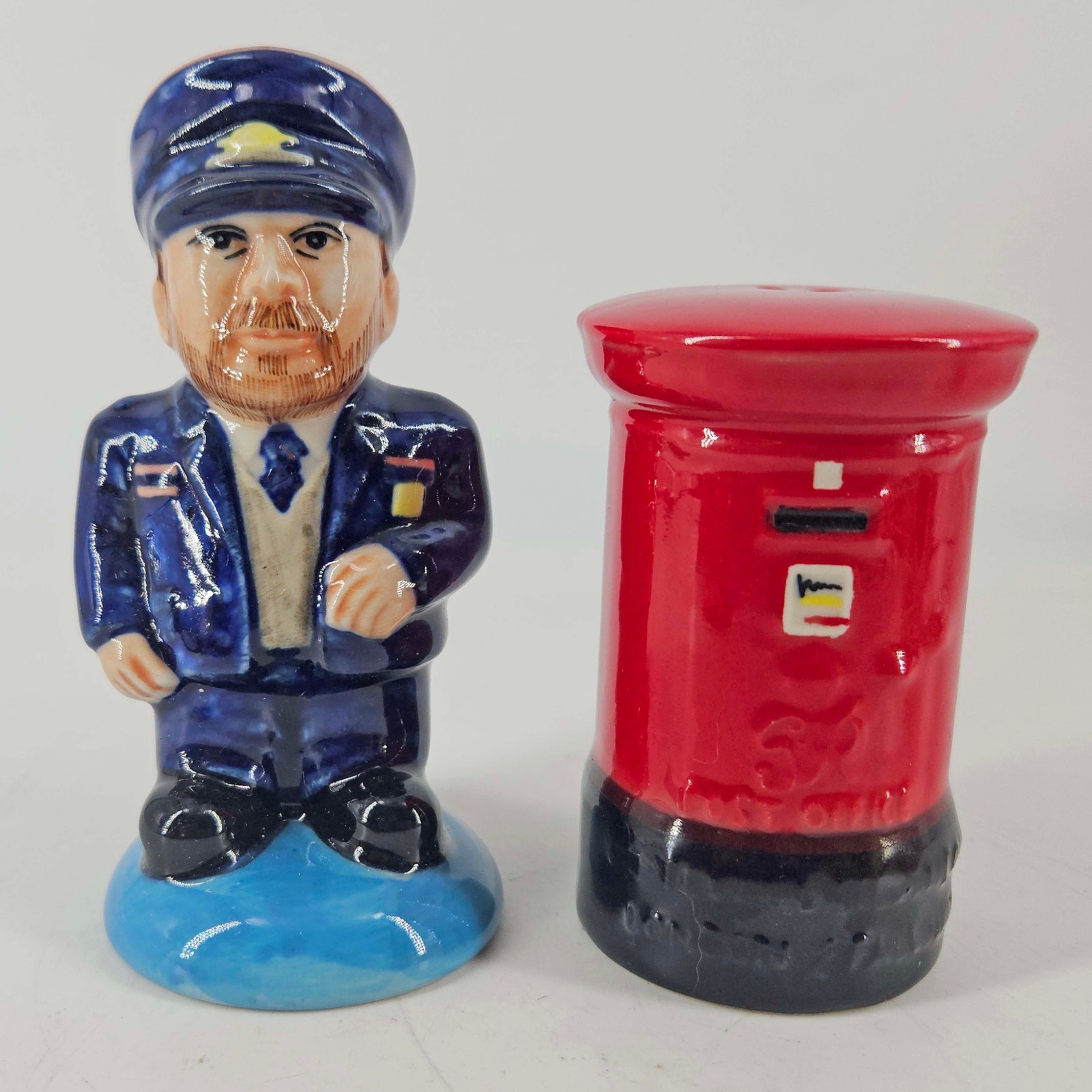 Vintage British Mailman & Postbox Salt and Pepper Shakers