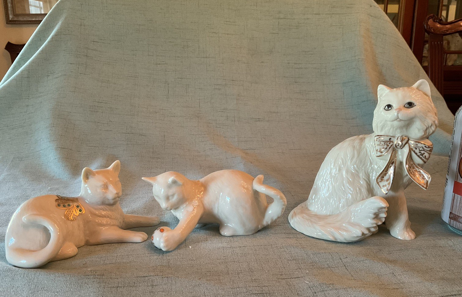3 Lenox China Jewels Cat Collection *Sitting Pretty* & Jeweled Playful Kittens