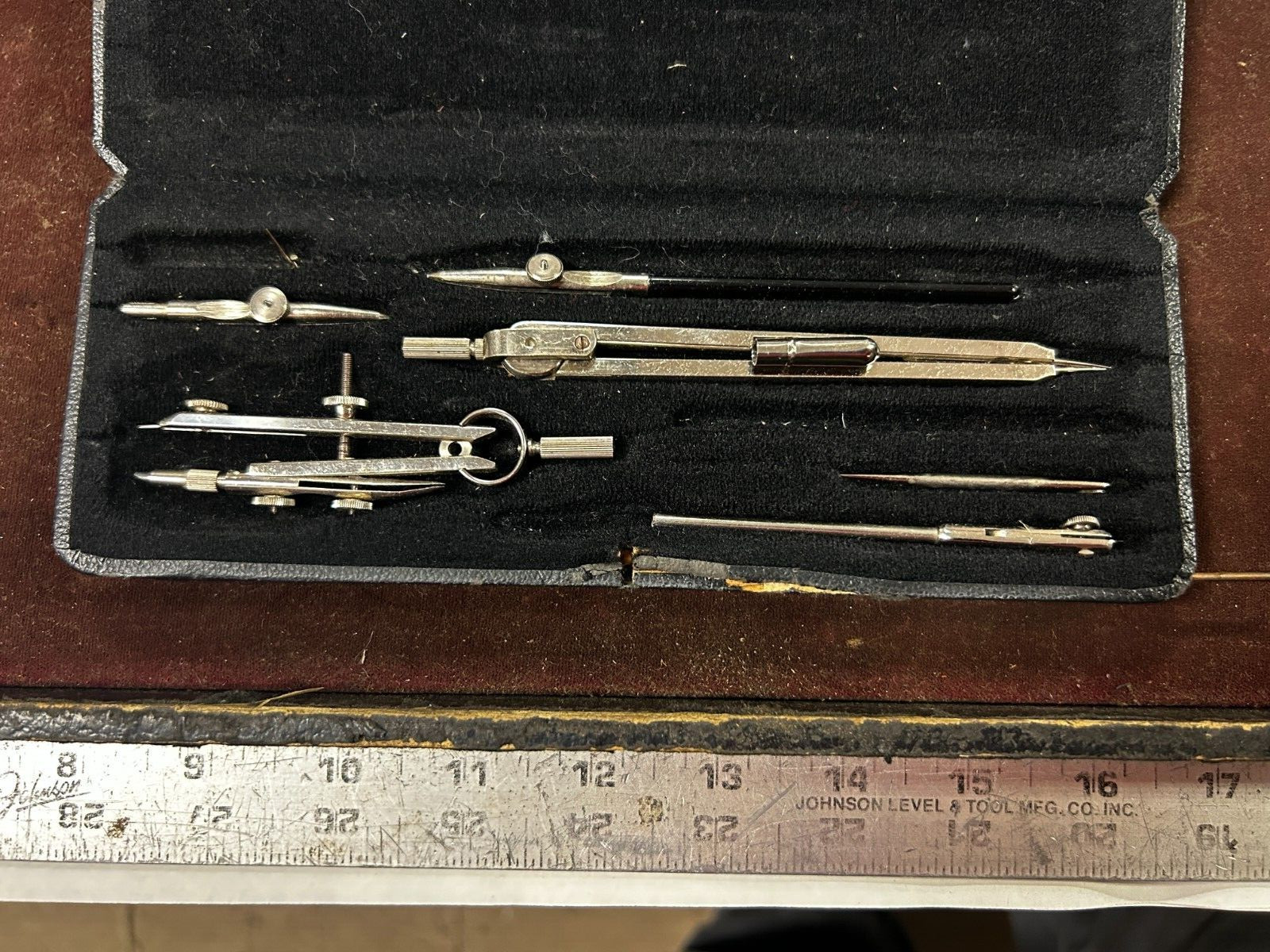 MACHINIST RdCb  TOOLS LATHE MILL Vintage Faber Crstell Drafting Set in Case T