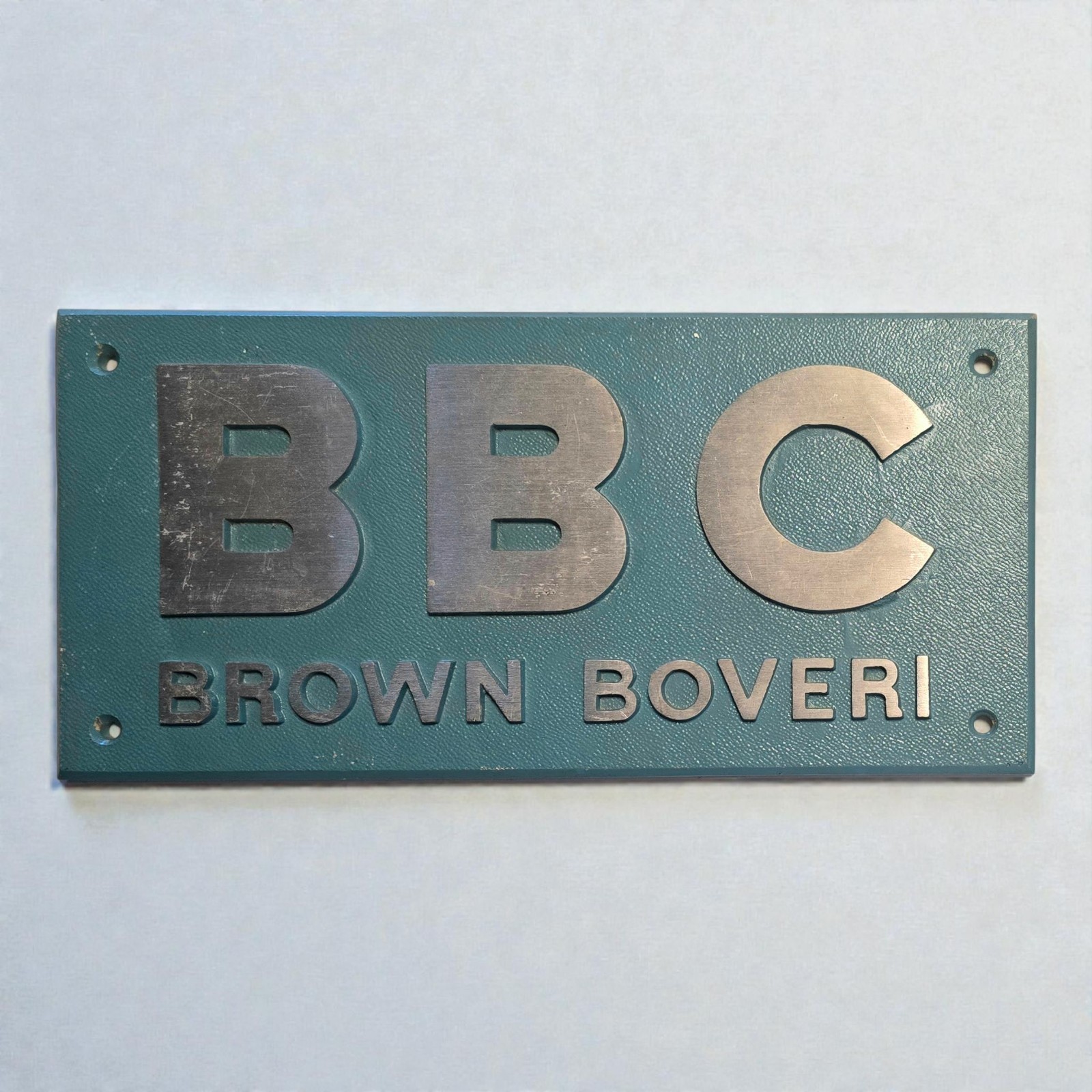Vintage Brown Boveri Cast Aluminum Sign 16.5\