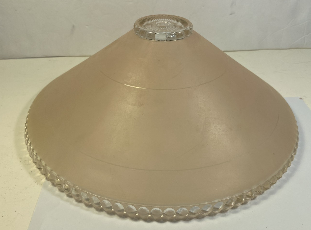 Vintage MCM Pink Frosted Light Fixture Ceiling Shade 11 Vintage MCM Pink Frosted Light Fixture Ceiling Shade 11