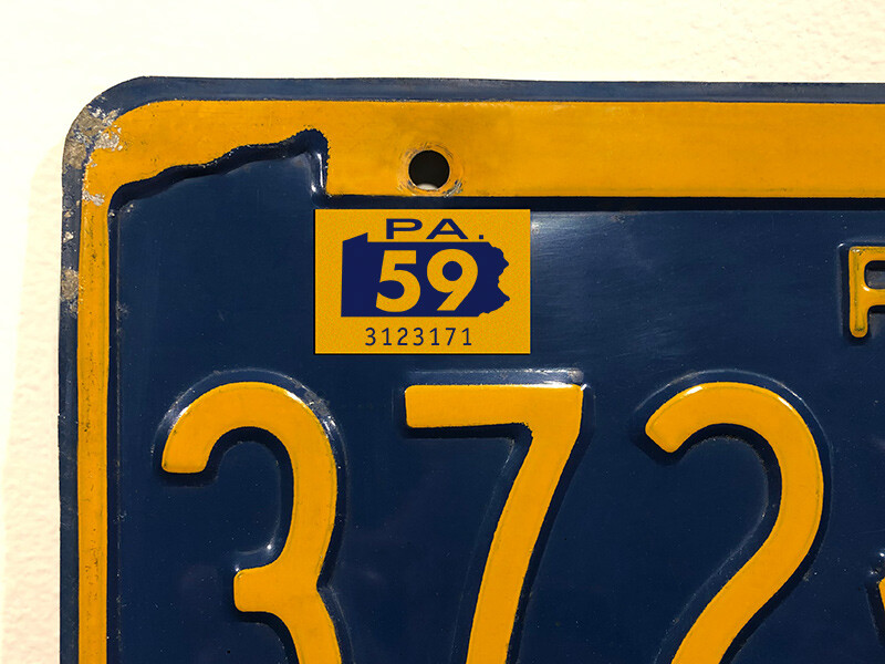 1959 Pennsylvania License Plate Registration Sticker, PA, Classic, Vintage, Tag