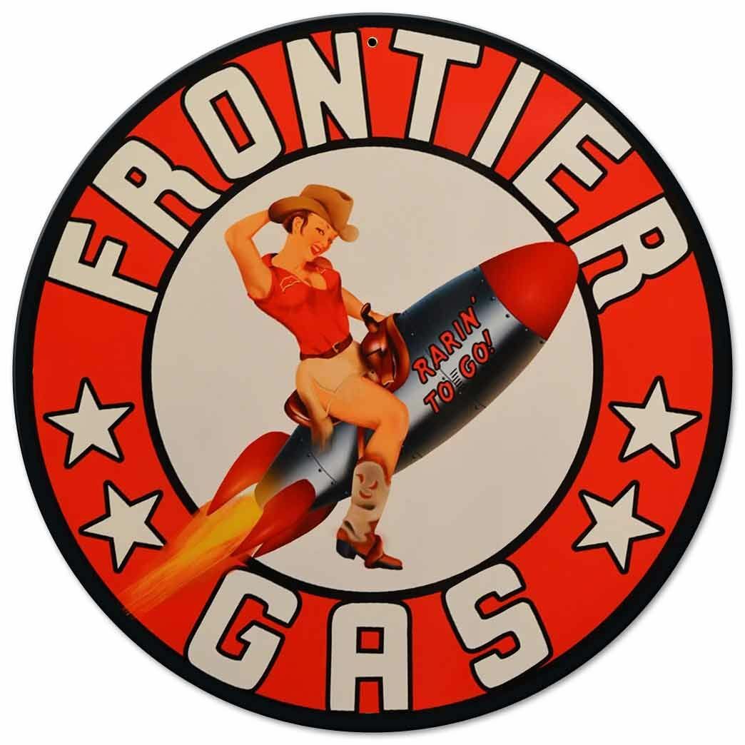 FRONTIER GAS COWGIRL ON ROCKET 14\