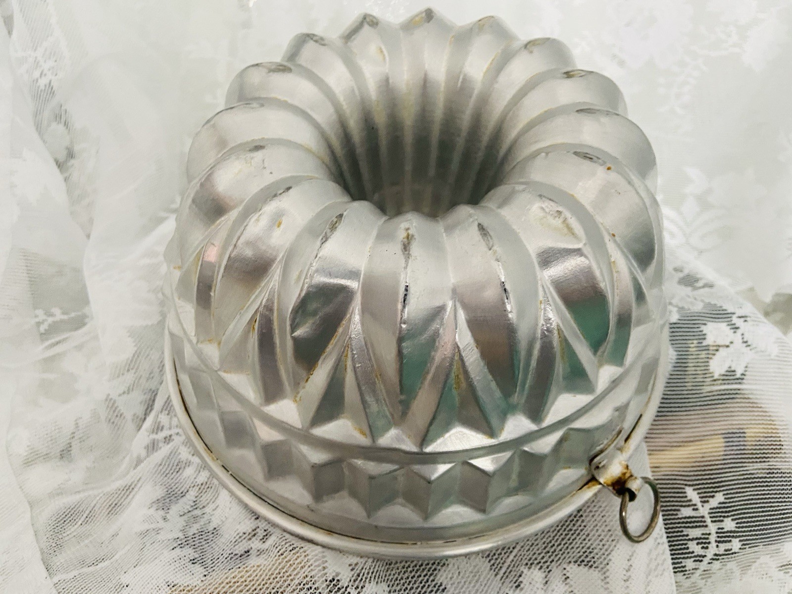 Antique German Aluminum Fluted Pudding Jello Mold