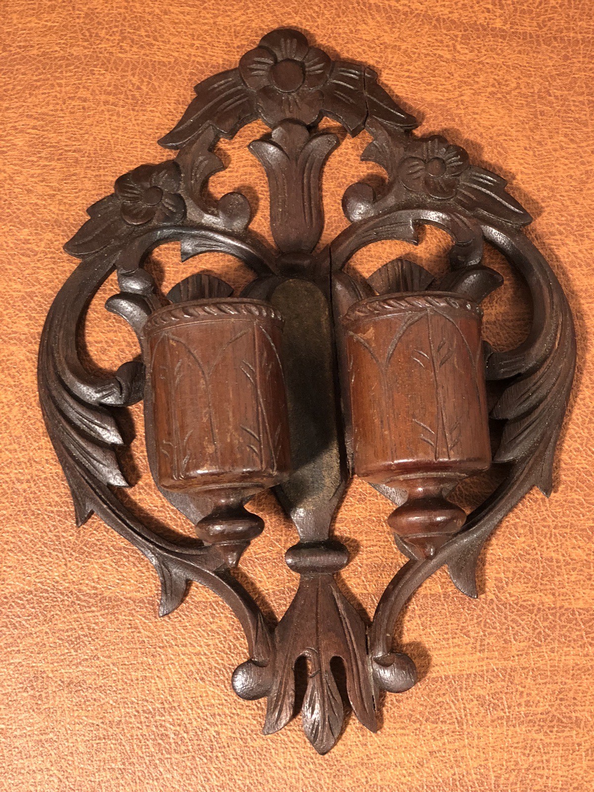 Vintage Solid Wood Wall Mount Match Safe Holder with Striker Fireplace Display Vintage Solid Wood Wall Mount Match Safe Holder with Striker Fireplace Display