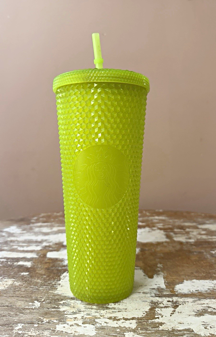 Starbucks Green Textured Cold Cup Tumbler with Lid & Straw, Coffee & Tea Theme